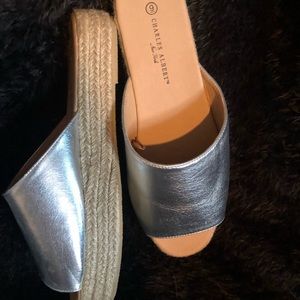 BRAND NEW Silver Wedges. Size 9
